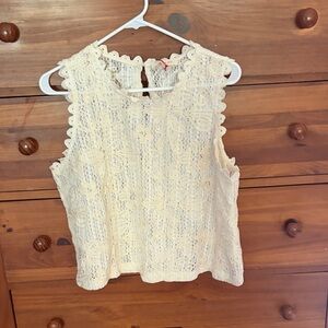 Solitaire Cream Lace Tank Top
